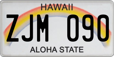 HI license plate ZJM090