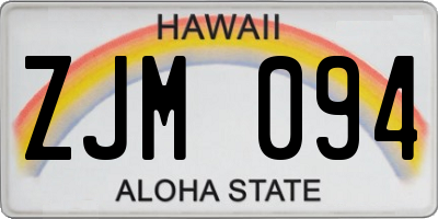 HI license plate ZJM094