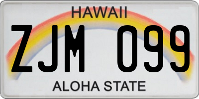 HI license plate ZJM099