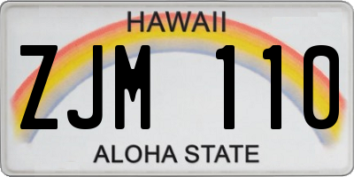 HI license plate ZJM110