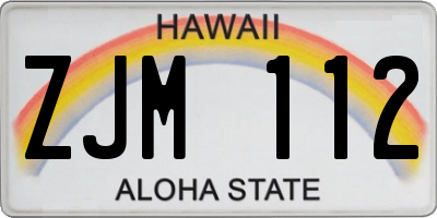 HI license plate ZJM112