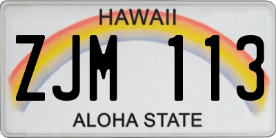 HI license plate ZJM113