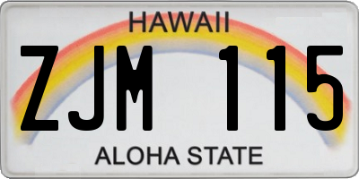 HI license plate ZJM115