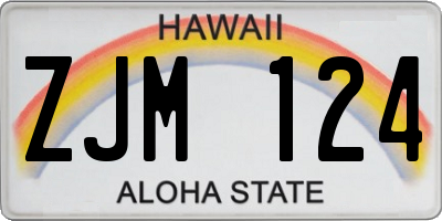 HI license plate ZJM124
