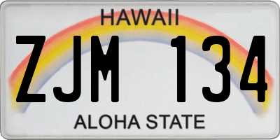 HI license plate ZJM134