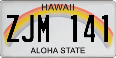 HI license plate ZJM141