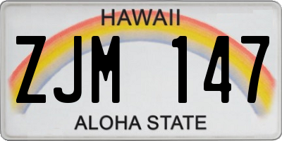 HI license plate ZJM147