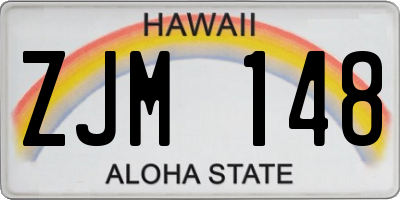 HI license plate ZJM148
