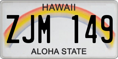 HI license plate ZJM149