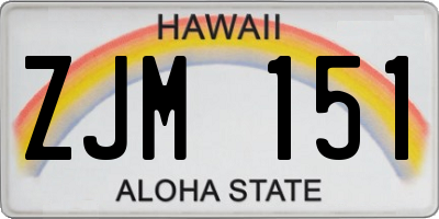 HI license plate ZJM151