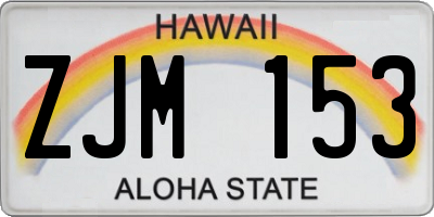 HI license plate ZJM153