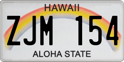 HI license plate ZJM154
