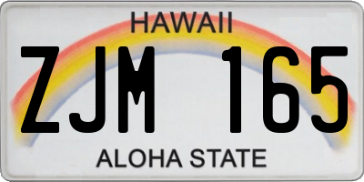 HI license plate ZJM165