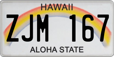 HI license plate ZJM167