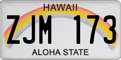 HI license plate ZJM173