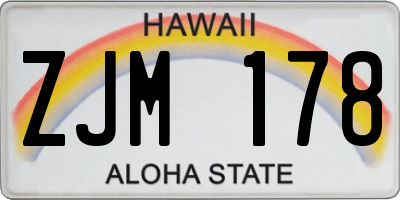 HI license plate ZJM178
