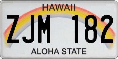 HI license plate ZJM182