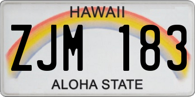 HI license plate ZJM183