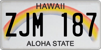 HI license plate ZJM187