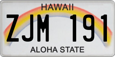 HI license plate ZJM191