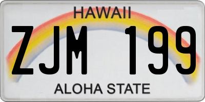 HI license plate ZJM199