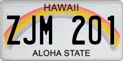 HI license plate ZJM201