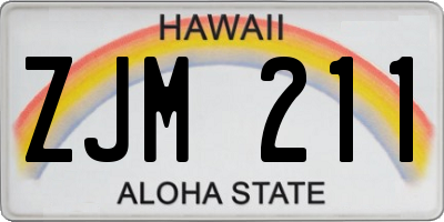 HI license plate ZJM211