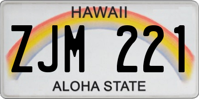 HI license plate ZJM221