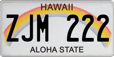 HI license plate ZJM222