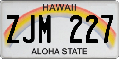HI license plate ZJM227