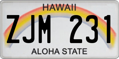 HI license plate ZJM231