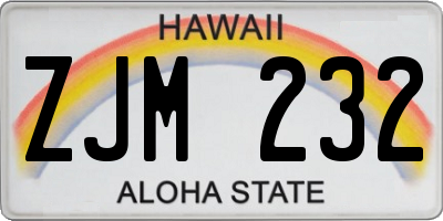 HI license plate ZJM232