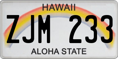 HI license plate ZJM233