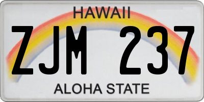 HI license plate ZJM237