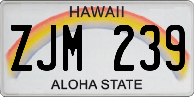 HI license plate ZJM239