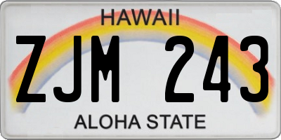 HI license plate ZJM243