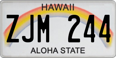 HI license plate ZJM244