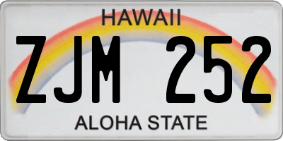 HI license plate ZJM252