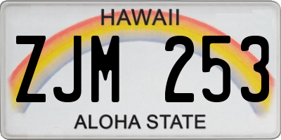 HI license plate ZJM253