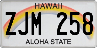 HI license plate ZJM258