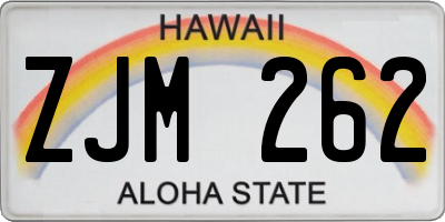 HI license plate ZJM262