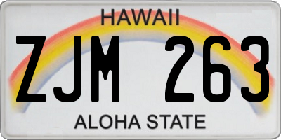 HI license plate ZJM263