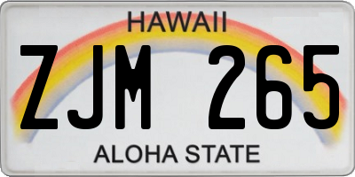 HI license plate ZJM265