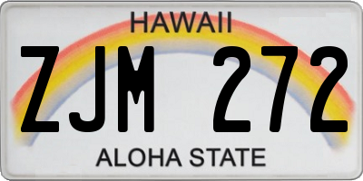 HI license plate ZJM272