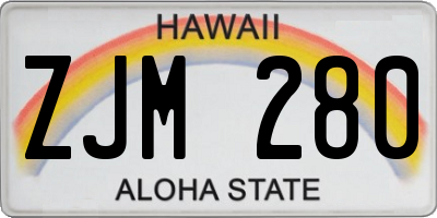 HI license plate ZJM280
