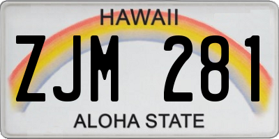 HI license plate ZJM281