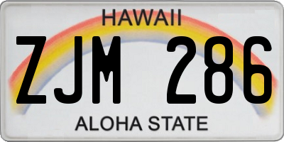 HI license plate ZJM286