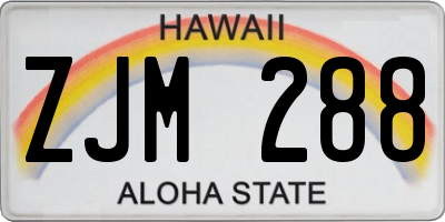 HI license plate ZJM288