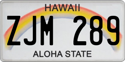 HI license plate ZJM289
