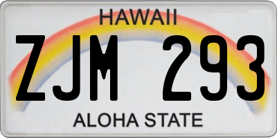HI license plate ZJM293